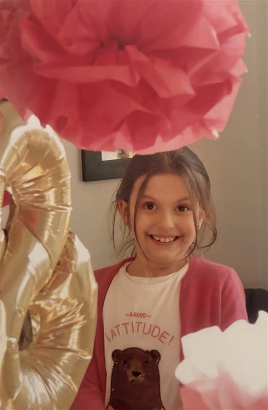 Ich an meinem 8. Geburtstag